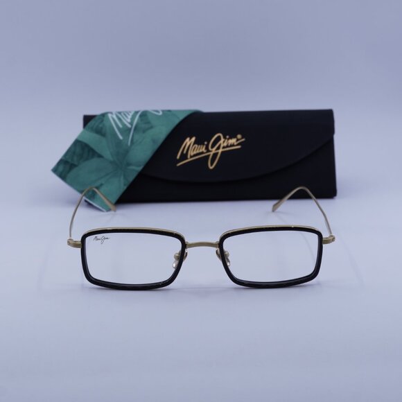 Maui Jim MJO2421 16B Rectangle Eyeglasses - Black/Gold 49mm - Picture 3 of 9